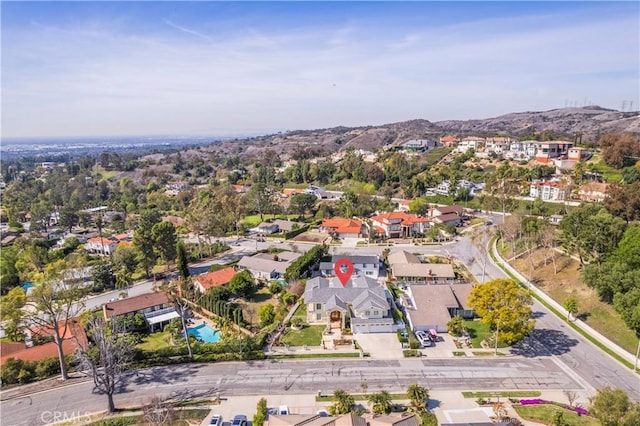 drone / aerial view with a residential view