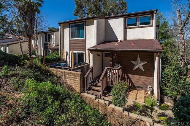 view of front of home with stucco siding