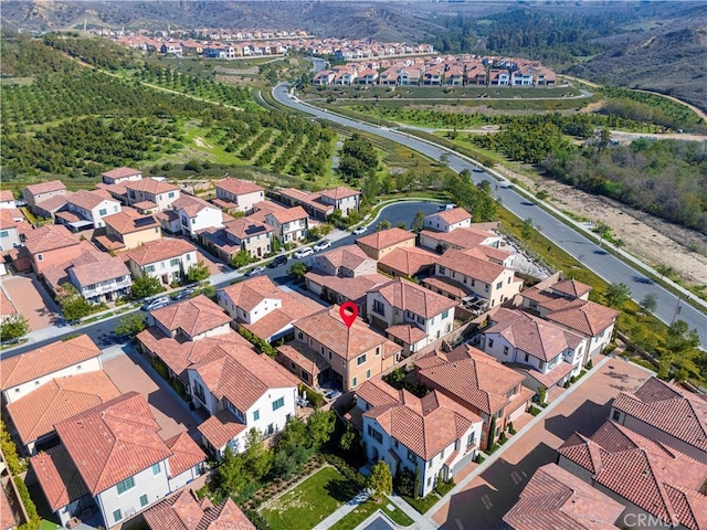 aerial view with a residential view