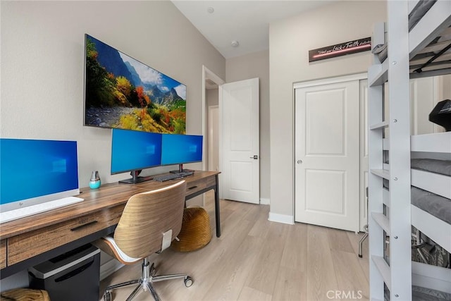 office featuring light wood-style flooring