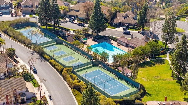 drone / aerial view featuring a residential view