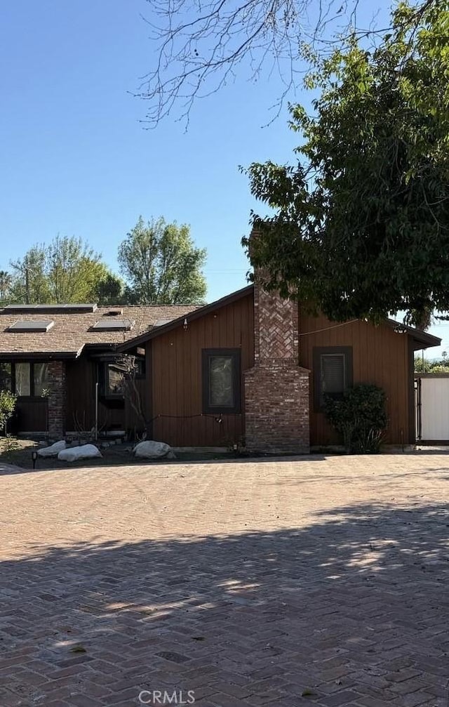 view of mid-century inspired home