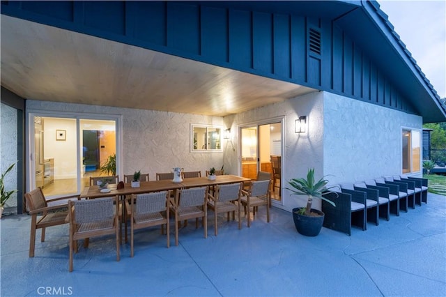 view of patio featuring outdoor dining space