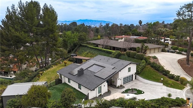 bird's eye view featuring a mountain view