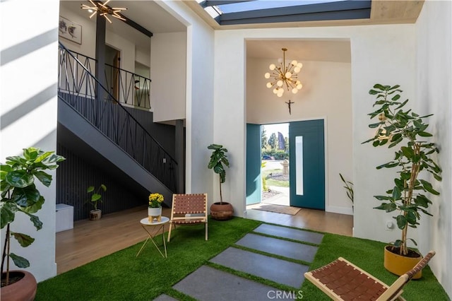 interior space featuring a ceiling fan