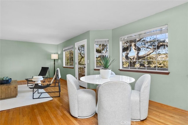 dining room with wood finished floors