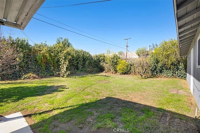 view of yard featuring fence