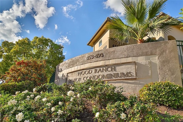 view of community sign