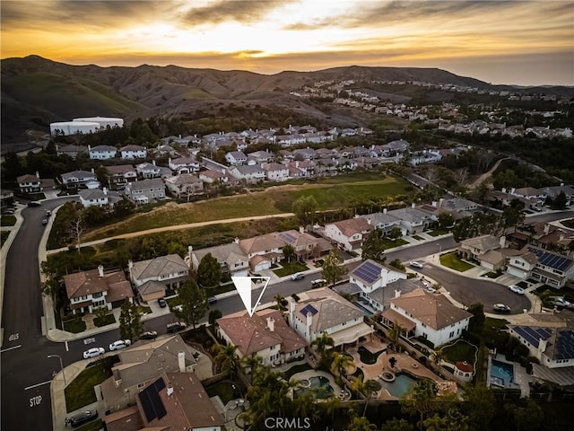 5444 Pine Ave, Chino Hills, CA 91709 - aerial view at dusk of a residential view and a mountain view