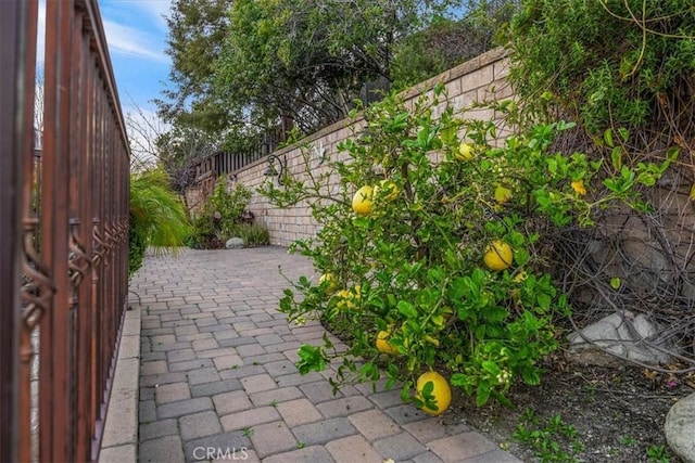 view of patio with a fenced backyard