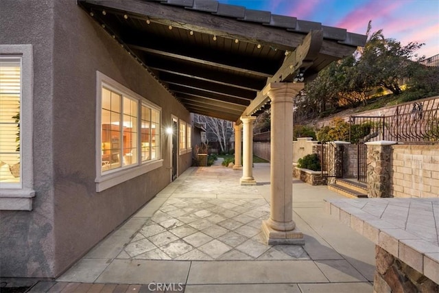 view of patio with fence