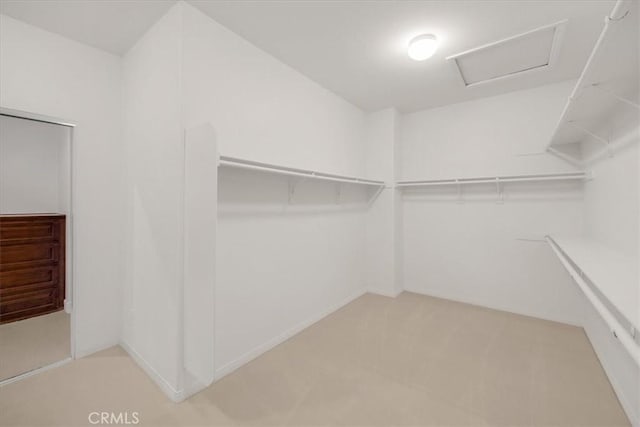 spacious closet with attic access