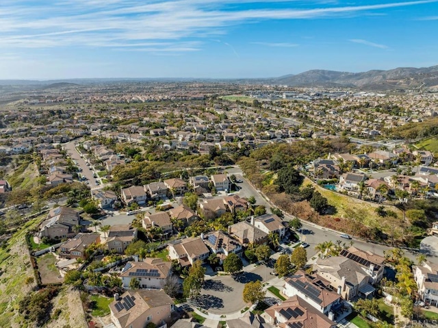 bird's eye view with a mountain view and a residential view