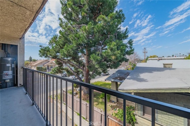 balcony with water heater