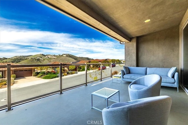 balcony with a mountain view