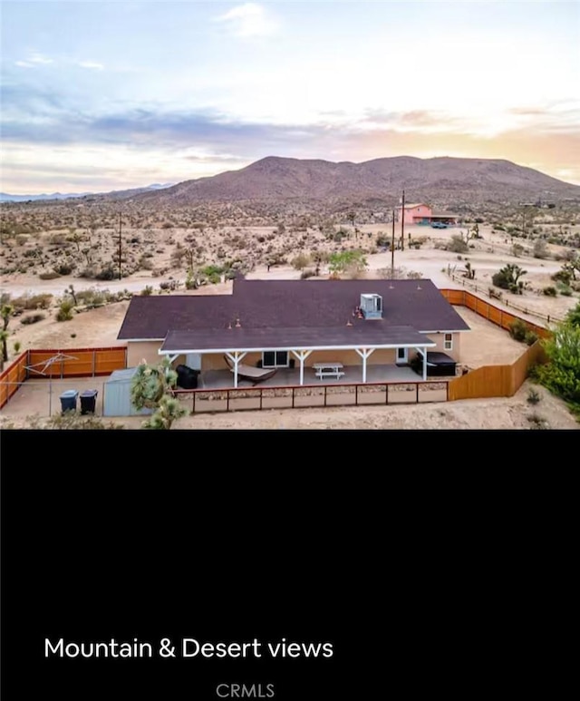 drone / aerial view with a mountain view