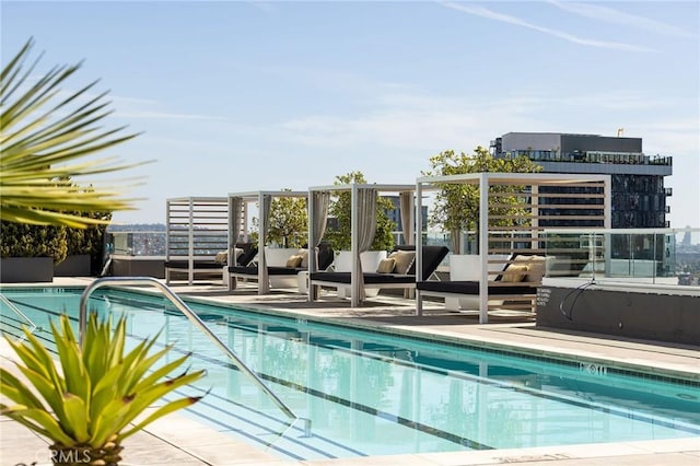 view of swimming pool featuring outdoor lounge area