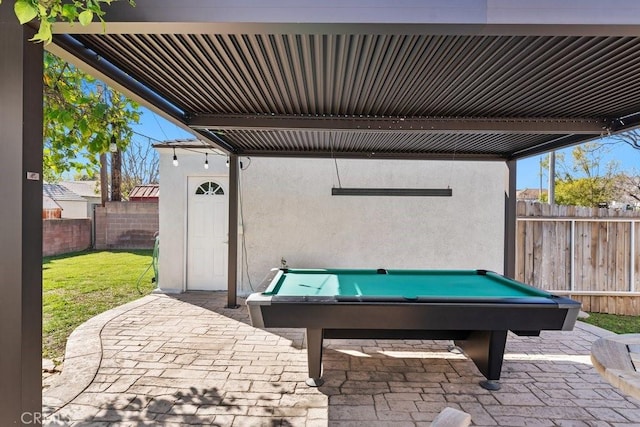 view of patio featuring a fenced backyard