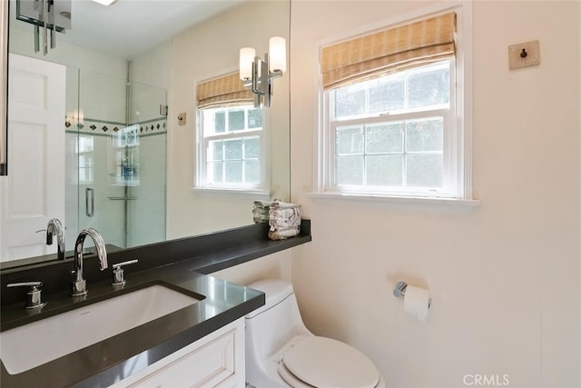 bathroom with toilet and vanity