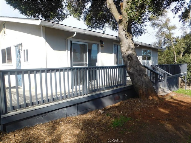 14370 Ridge Rd, Clearlake, CA 95422 - rear view of property featuring crawl space and a wooden deck