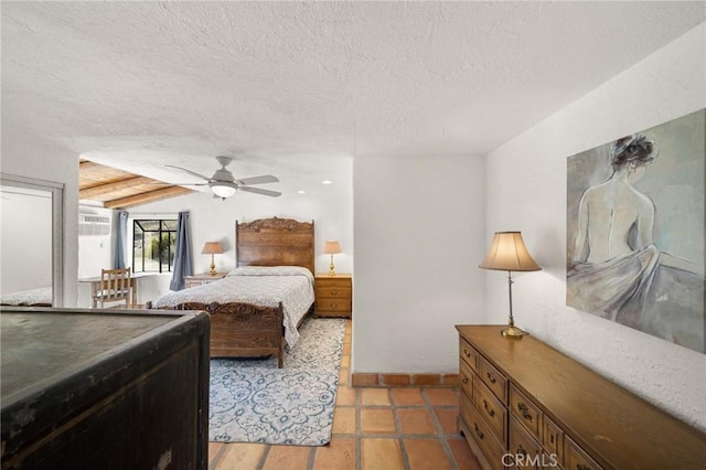 bedroom with a textured ceiling and pool table