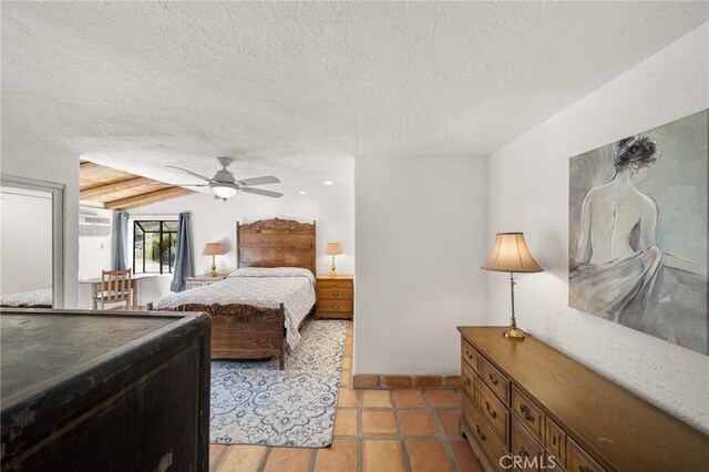 bedroom with a textured ceiling