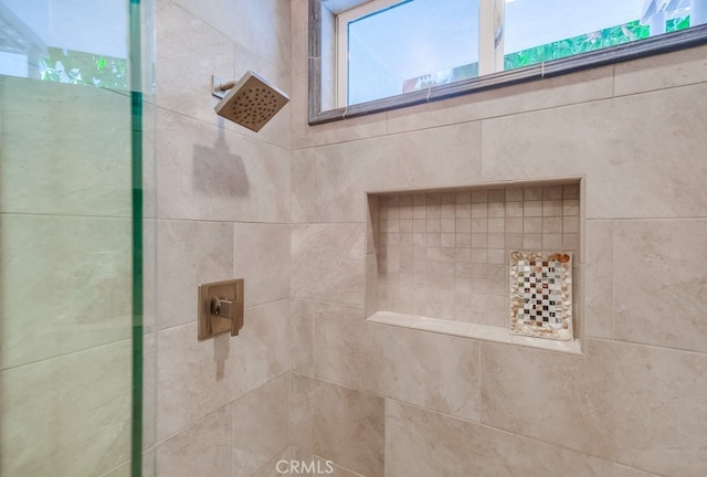 details with tiled shower