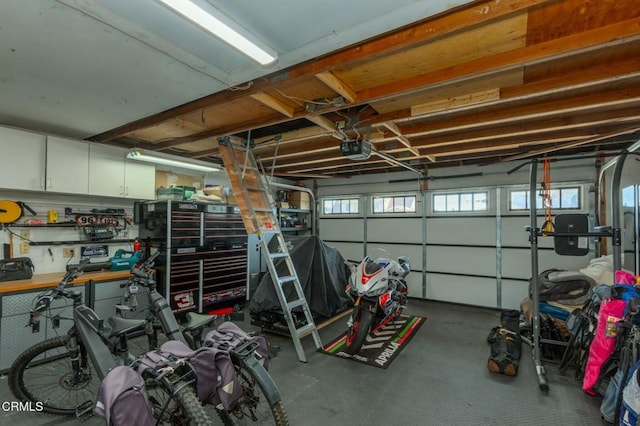 garage featuring a garage door opener