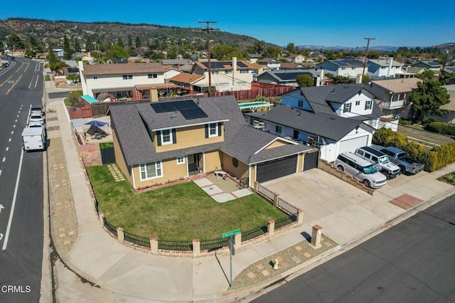 aerial view with a residential view