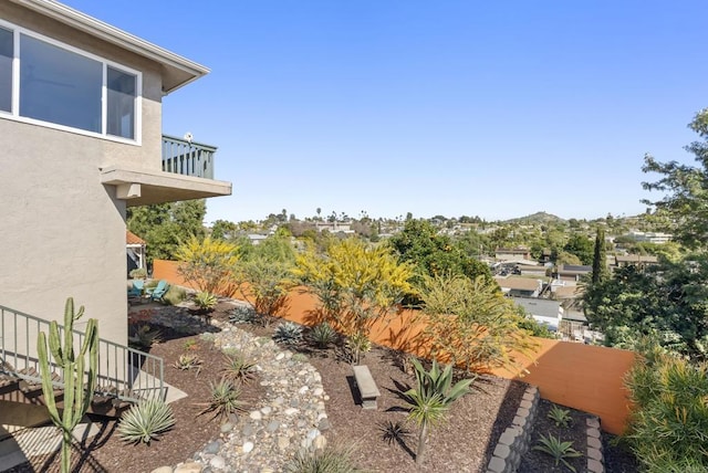 view of yard with fence