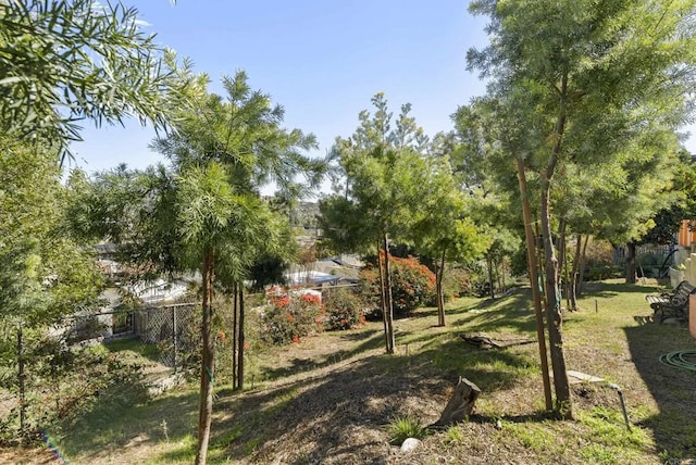 view of yard with fence