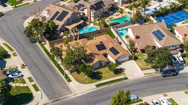 aerial view with a residential view