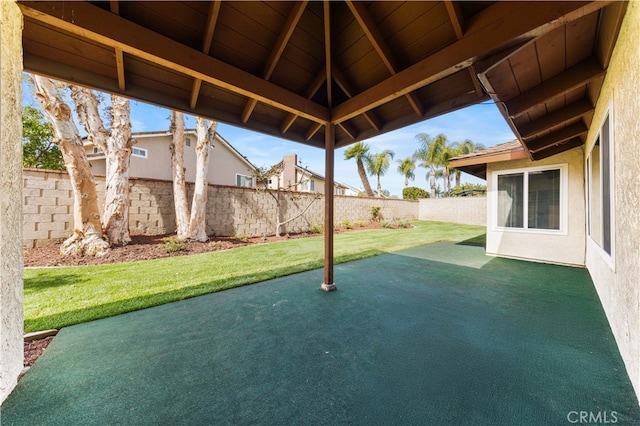 view of patio with a fenced backyard