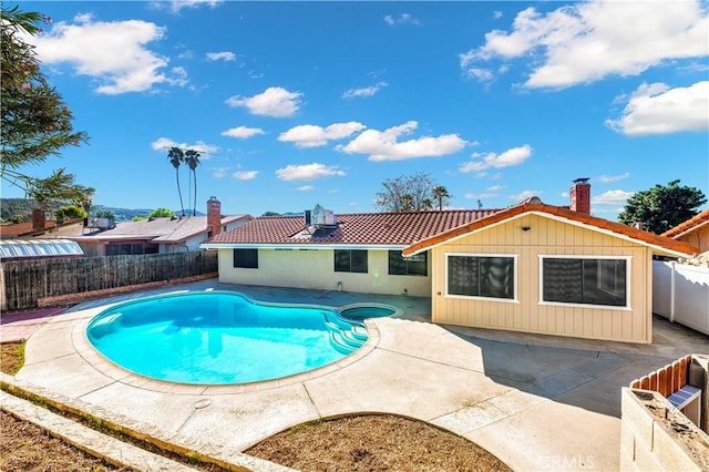 view of pool with a fenced in pool, a patio area, and a fenced backyard