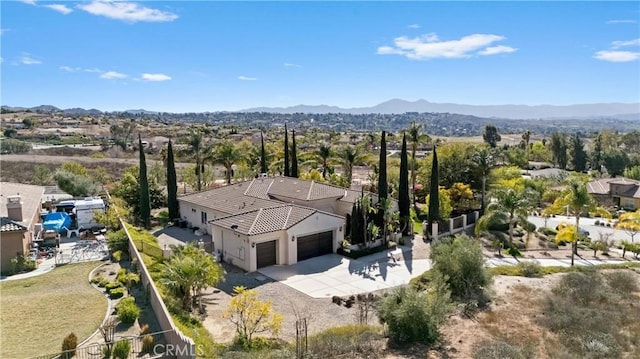 bird's eye view featuring a mountain view