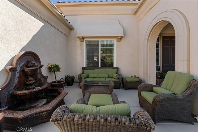 view of patio / terrace with an outdoor living space