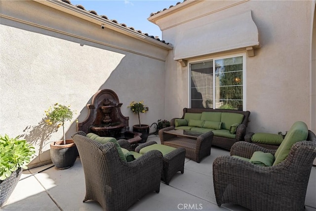 view of patio with outdoor lounge area