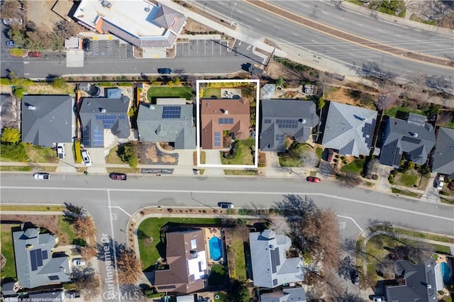 aerial view with a residential view