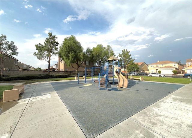 community playground with a residential view