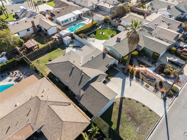 aerial view with a residential view