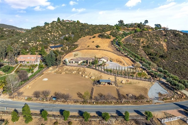 bird's eye view with a mountain view