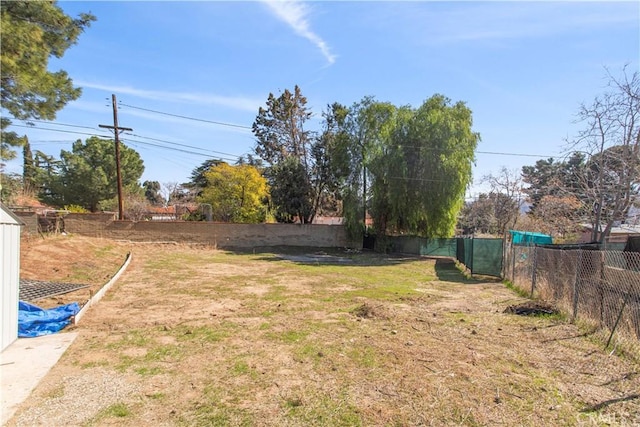 view of yard featuring fence private yard