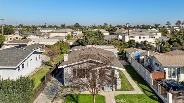 aerial view with a residential view