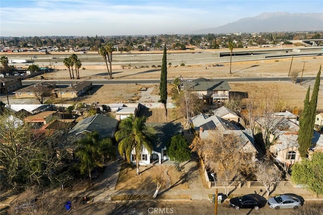 aerial view with a residential view and a mountain view