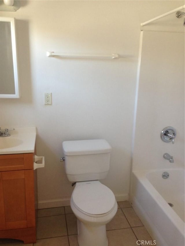 551 Hathway Ave, San Luis Obispo, CA 93405 - full bath with tile patterned floors, toilet, shower / tub combination, and vanity