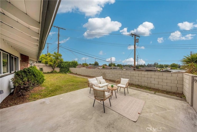 view of patio with a fenced backyard