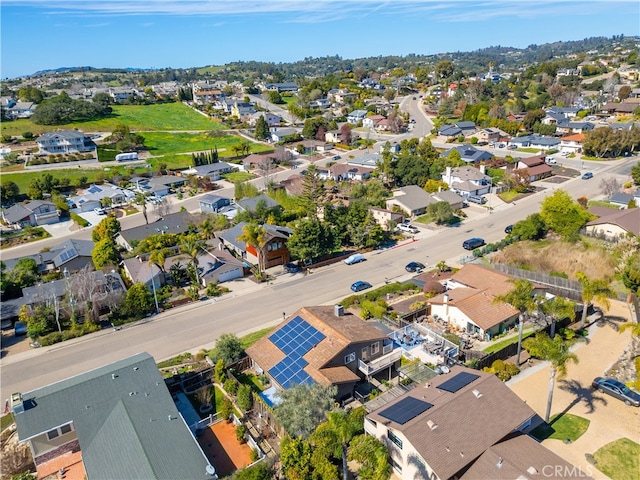 bird's eye view with a residential view