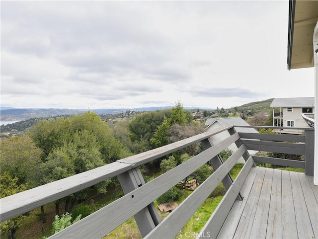 balcony with a mountain view