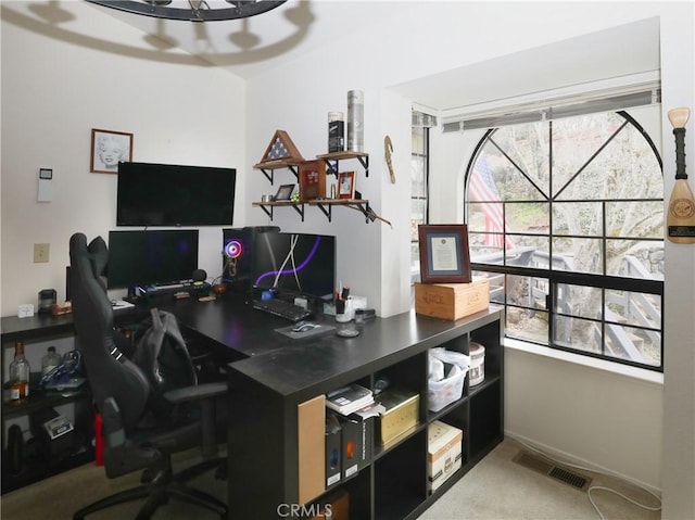 office area featuring visible vents