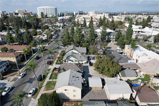 drone / aerial view with a view of city